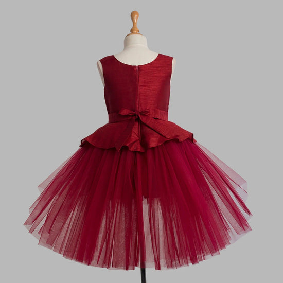 Toy Balloon Kids Blush Maroon Hi-Low Skirt girls party wear dress