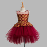 Toy Balloon Kids Blush Maroon Hi-Low Skirt girls party wear dress