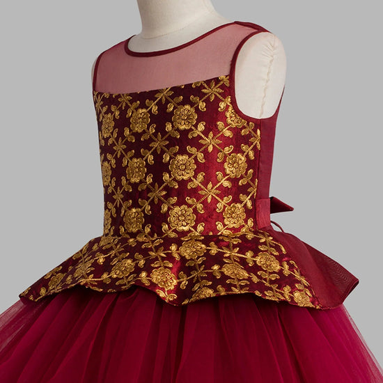 Toy Balloon Kids Blush Maroon Hi-Low Skirt girls party wear dress