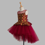 Toy Balloon Kids Blush Maroon Hi-Low Skirt girls party wear dress