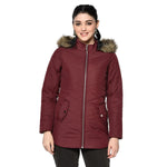 Women Solid Standard Maroon Full Sleeve Jacket