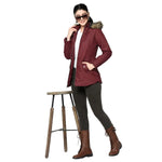 Women Solid Standard Maroon Full Sleeve Jacket