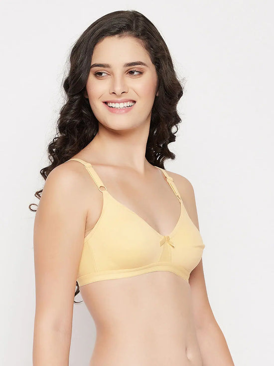 Clovia Non-Padded Non-Wired Full Coverage T-shirt Bra in Nude - Cotton Rich