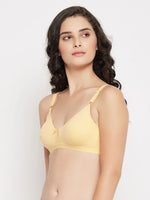 Clovia Non-Padded Non-Wired Full Coverage T-shirt Bra in Nude - Cotton Rich