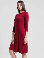 Rigo Maroon Aline Midi Dress