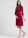 Rigo Maroon Aline Midi Dress