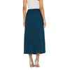 Adults-Women Solid Teal Skirt With Front Slit