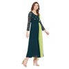 Adults-Women Dark Green Sun Emb. Dress With Attached Dupatta