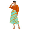 Adults-Women Sea green Pleated Polka Dot Skirt