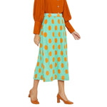 Adults-Women Sea green Pleated Polka Dot Skirt