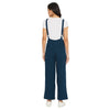 Adults-Women Solid Teal Dungarees With Side Stripes