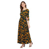 Adults-Women Dark Green Printed Maxi Dress