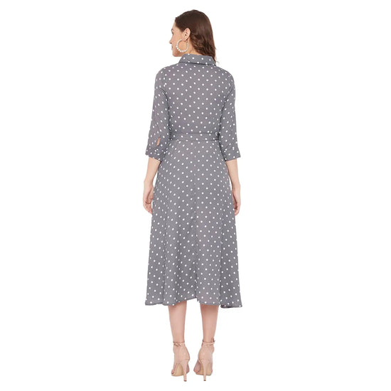 Adults-Women Grey A-Line Dress