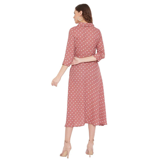 Adults-Women Dusty Pink A-Line Dress