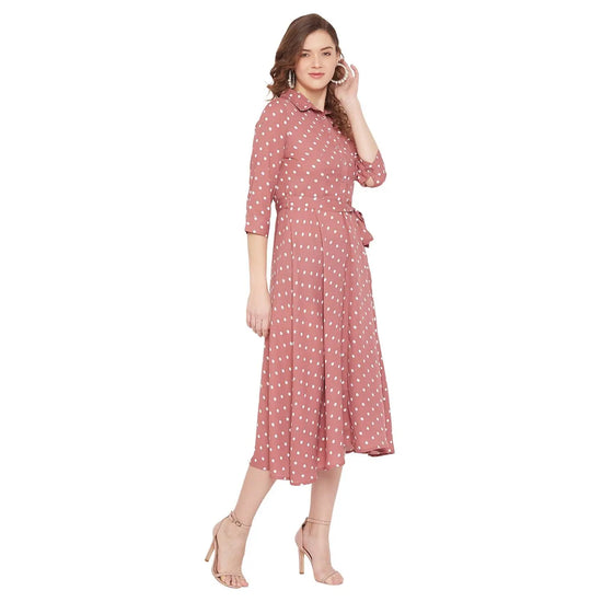 Adults-Women Dusty Pink A-Line Dress