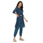 Women Printed Standard Navy Blue Jumpsuits & Sets