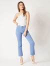 Cotton Reflect Glow Bootcut Denim Pants Light Blue