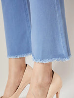 Cotton Reflect Glow Bootcut Denim Pants Light Blue