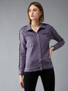 Women Solid Standard Lilac Jacket