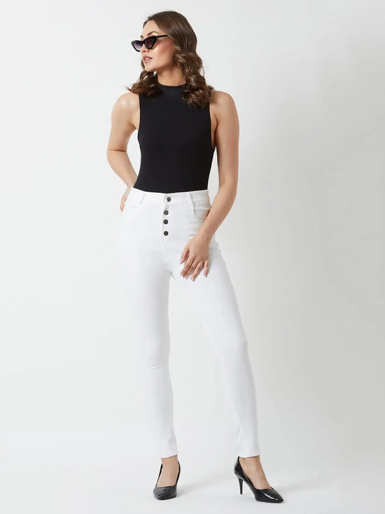 Cotton Self Love Club White Jeans White