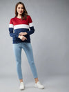 Contrast Colour Blocked Casual Sweatshirt