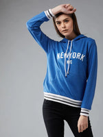 Blue NYC Print Hooded Sweatshirt