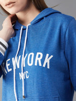 Blue NYC Print Hooded Sweatshirt