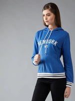 Blue NYC Print Hooded Sweatshirt