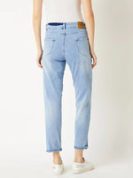 Cotton Block Out Haters High rise Jeans Light Blue