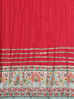 Juniper Red & Blue Cotton Voile Dupatta