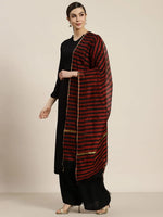 Juniper Maroon Chanderi Woven Dupatta