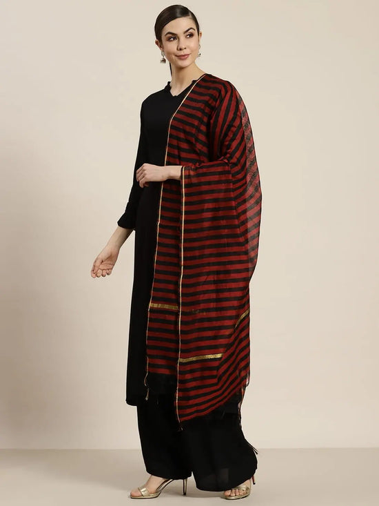 Juniper Maroon Chanderi Woven Dupatta