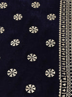 Juniper Navy Velvet Embellished Dupatta