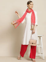 Juniper Red & Mustard Cotton Voile Dupatta