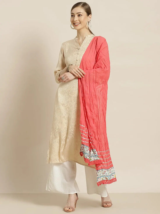 Juniper Darkcoral Cotton Voile Solid Dupatta