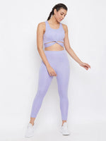 Clovia Snug Fit Active Ankle Length Tights in Lilac