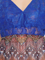 Clovia Print Me Pretty Babydoll in Blue - Lace & Georgette