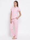 Clovia Cotton Base Strawberry Print Shirt & Pyjama