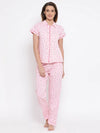 Clovia Cotton Base Strawberry Print Shirt & Pyjama