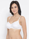 Clovia Non-Padded Non-Wired Full Coverage Bra in White - Cotton Rich