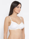 Clovia Non-Padded Non-Wired Full Coverage Bra in White - Cotton Rich