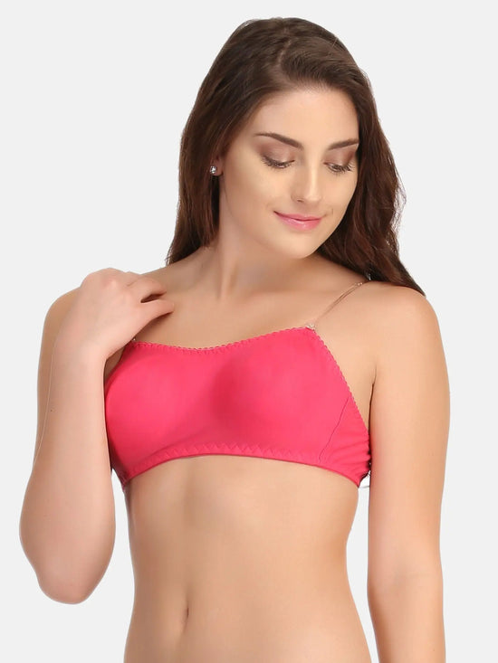 Clovia Cotton Rich Non-Padded Non-Wired Bra with Detachable Transparent Straps