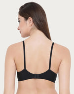 Clovia Non-Padded Non-Wired Full Coverage Spacer Cup Tshirt Bra In Black