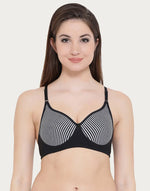 Clovia Non-Padded Non-Wired Full Coverage Spacer Cup Tshirt Bra In Black