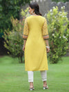 Juniper Women Yellow Crepe Casual Wear Digital Printed Straight Kurta