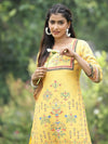 Juniper Women Yellow Crepe Casual Wear Digital Printed Straight Kurta