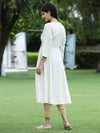 Juniper Women Ivory Rayon Festive Embroidered Flared Kurta