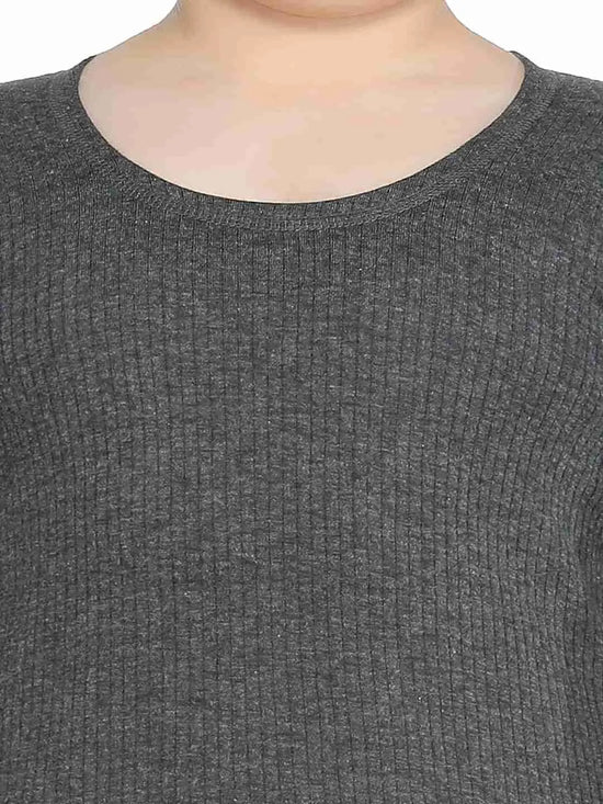 Bodycare Unisex Sets Round Neck Full Sleeves Pack Of 1-Charcoal Melange