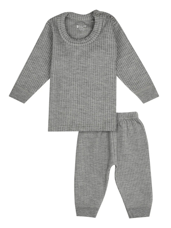 Bodycare Unisex Grey Melange Top And Bottom Set-Pack Of 1