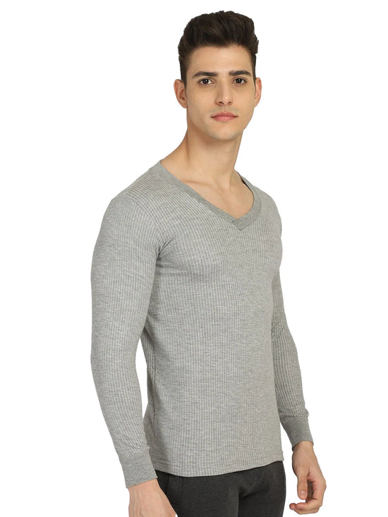 Bodycare Mens Tops V Neck Full Sleeves Pack Of 1-Gray Melange